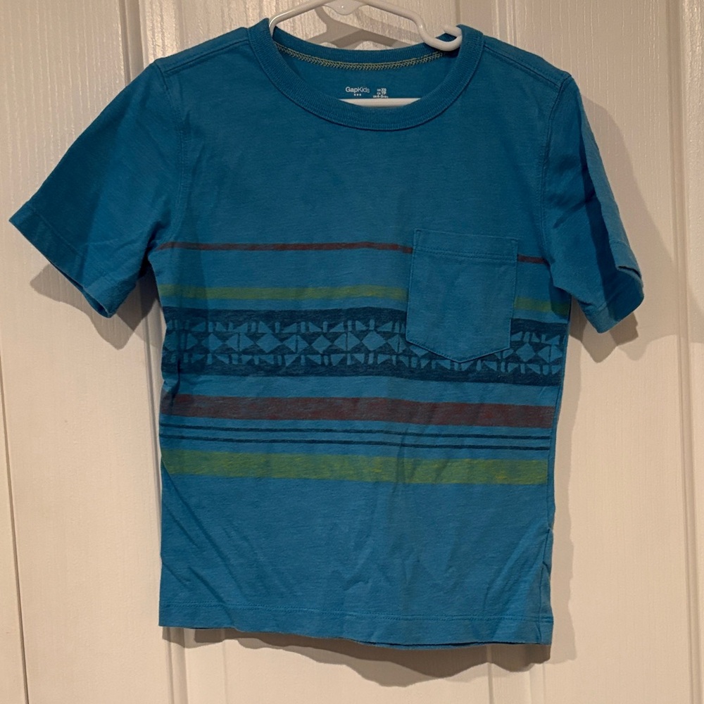 GAP Blue Striped Short Sleeve Tee